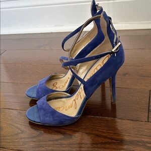 Sam Edelman Strappy Blue Suede Heels